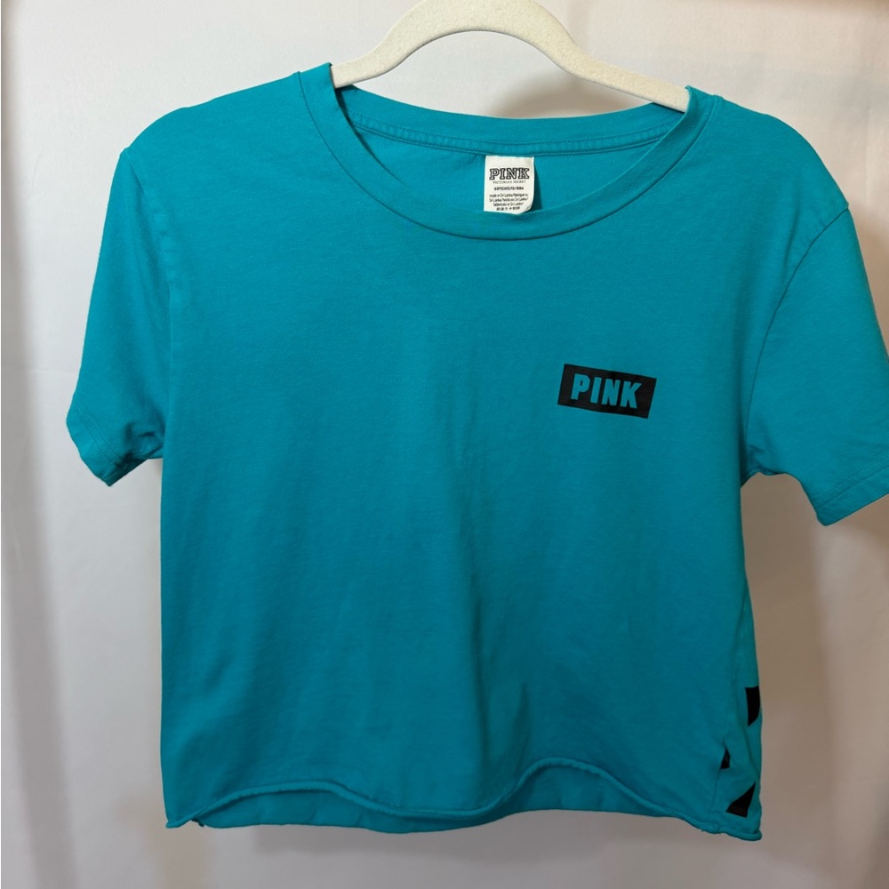 PINK Victoria's‎ Secret Teal Cropped Crew Tee